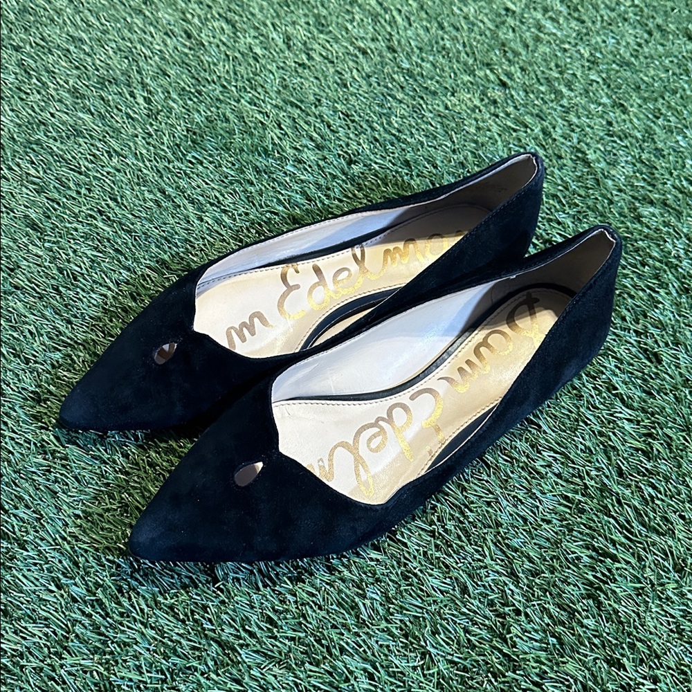 Sam Edelman Rosalie Black Suede Flats - Picture 2 of 3